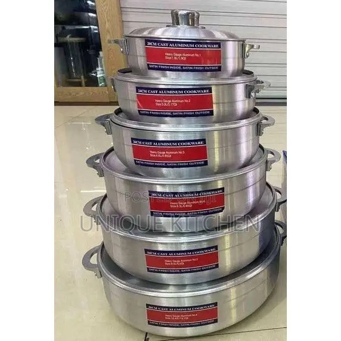 6pcs Set Die Cast Aluminium Cookware Pot Set With Lids