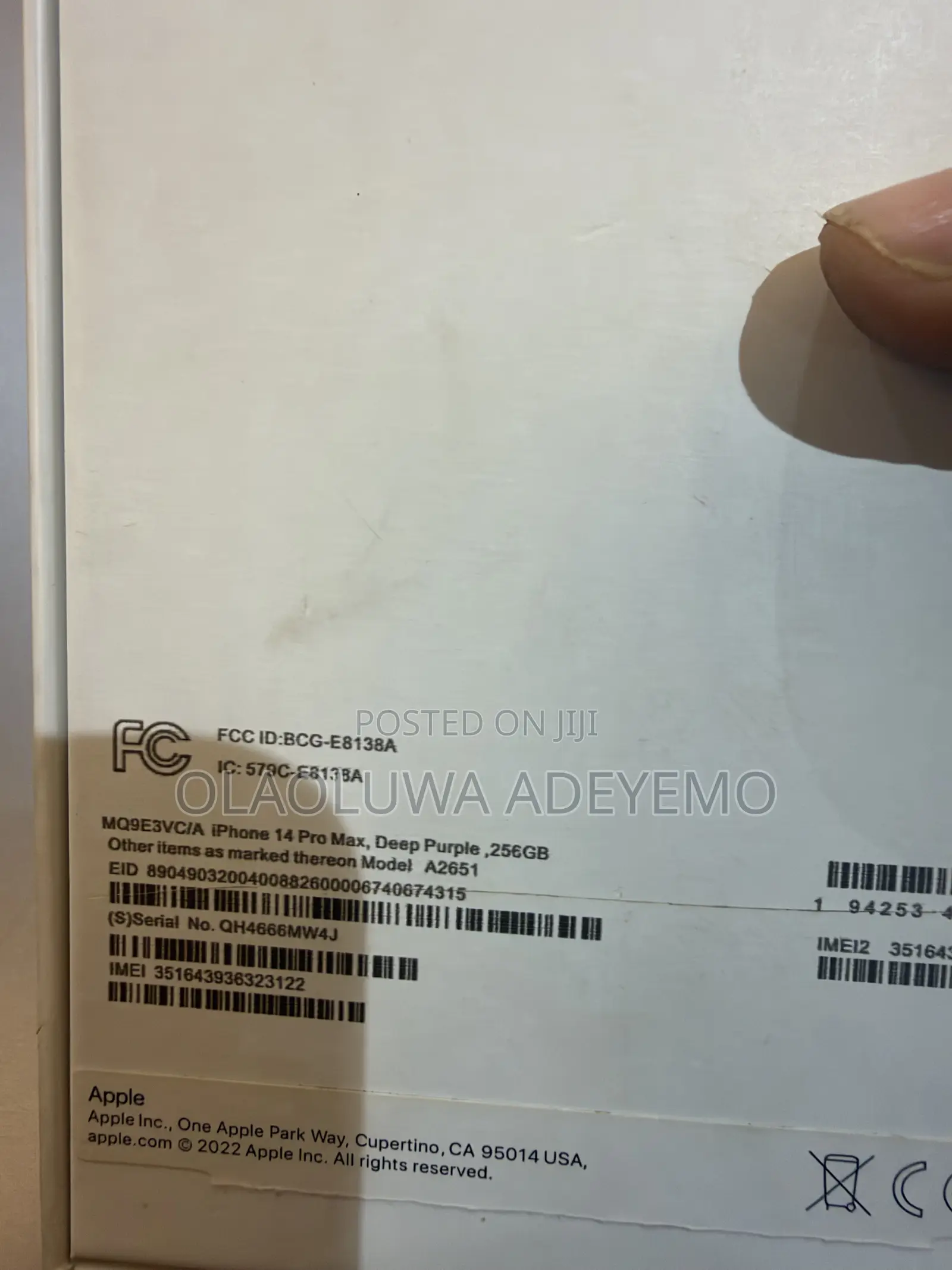 New Apple iPhone 14 Pro Max 256 GB Purple