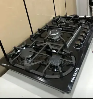 Original Polystar 5-Burner Built-in Gas Hob, 90cm Black Glass