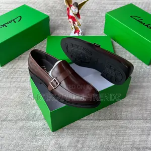 Clarks Belt Strap Quality Leather Loafers Shoes