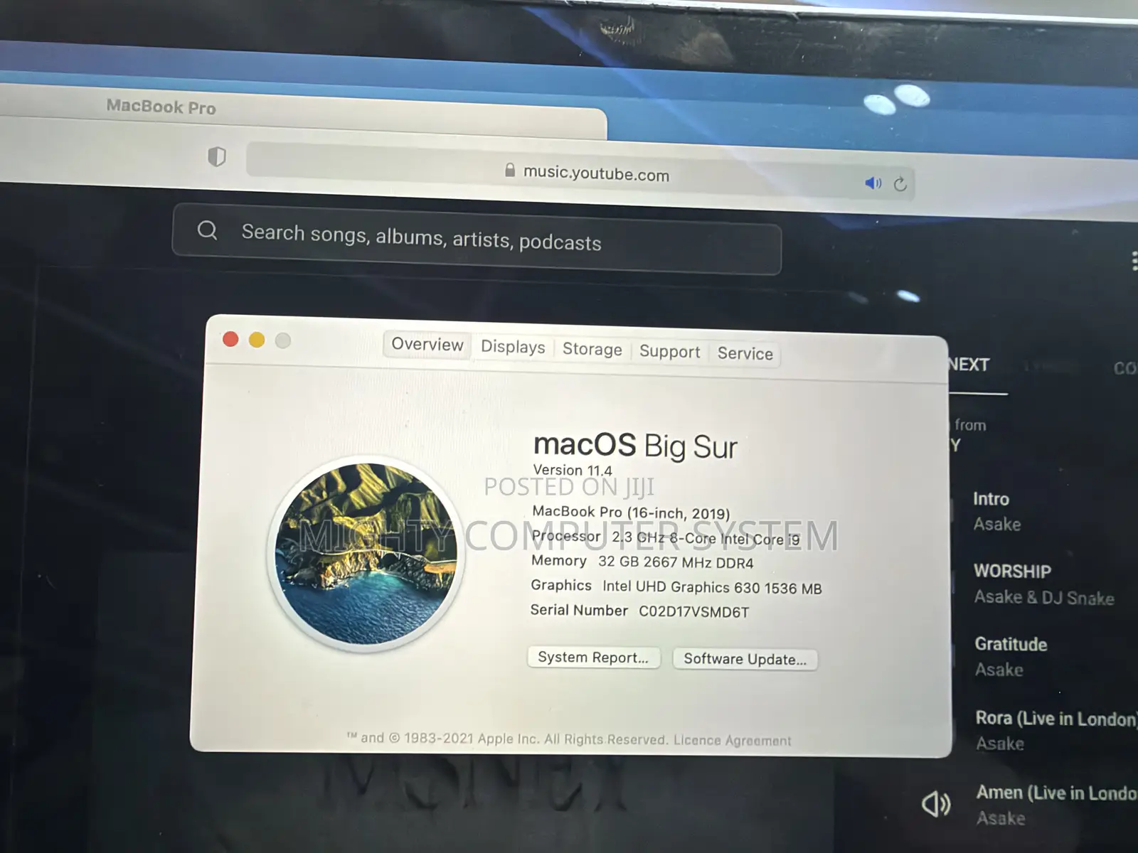Laptop Apple MacBook Pro 2019 32GB Intel Core i9 SSD 1T