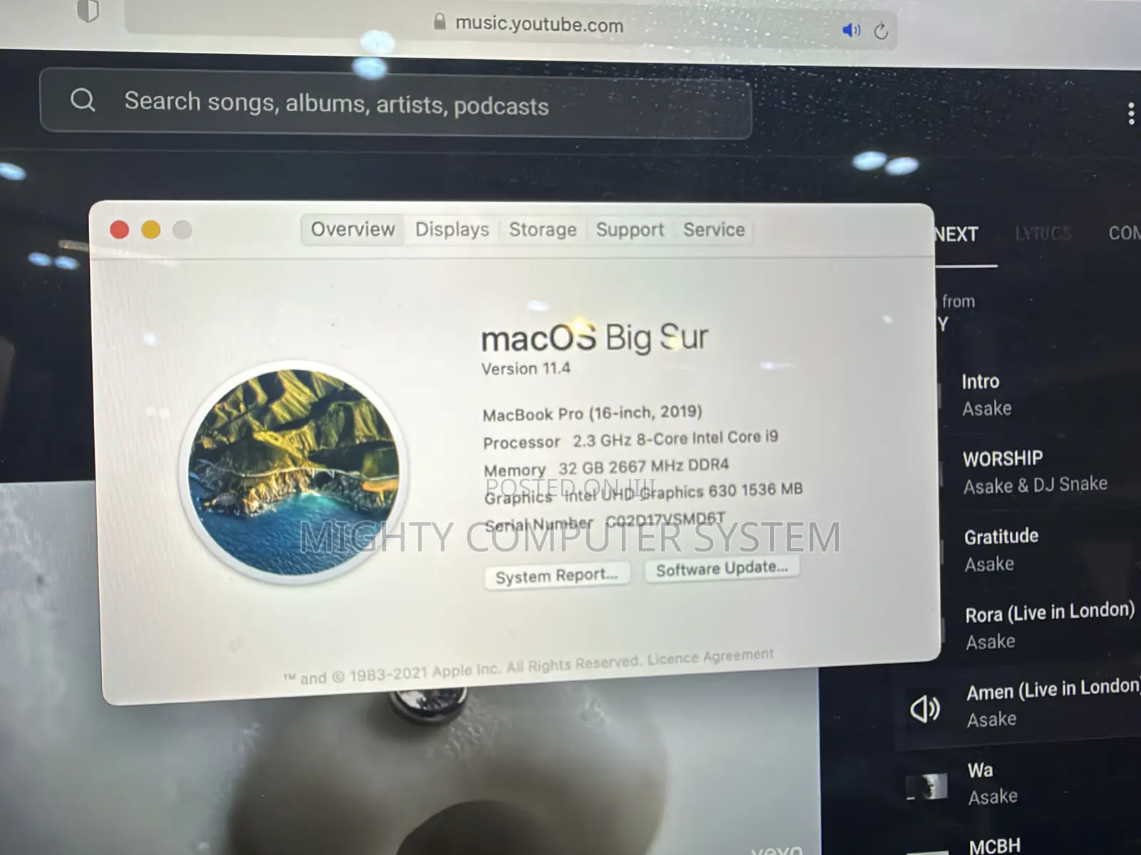 Laptop Apple MacBook Pro 2019 32GB Intel Core i9 SSD 1T