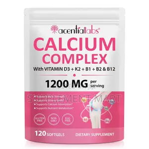 Calcium Complex With Vitamin D3 + K2 + B1 + B2 & B12 1200 MG