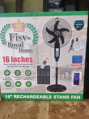 16" Fisv Royal Rechargeable Solar Stand Fan