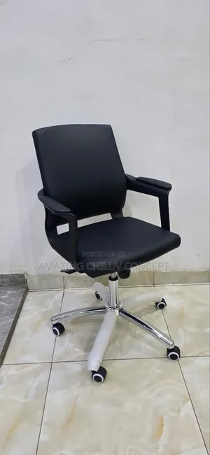 Luxury Black Executive Office Chair With Chrome Base