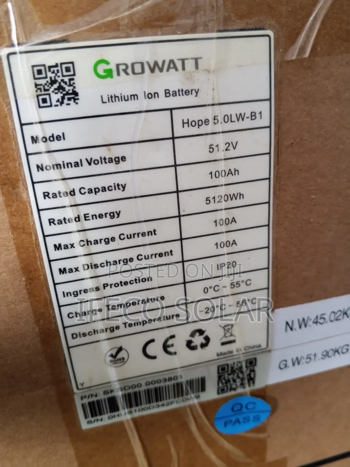 Growatt 5kwh Lithium Battery