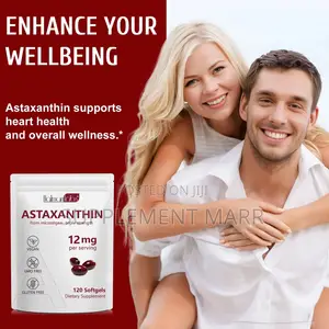 Astaxanthin Capsules. Triple Strength 12 Mg Per Serving
