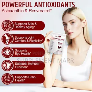 Astaxanthin Capsules. Triple Strength 12 Mg Per Serving