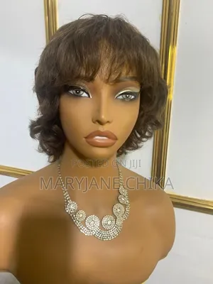 15k Brown Bouncy Short Wig - FREE DELIVERY + PAY ON DELIVERY in Abuja