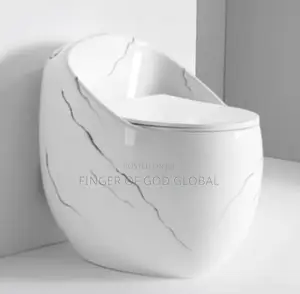 Luxury White Marble Design One-Piece Toilet
