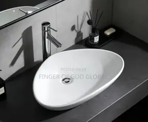 Modern White Oval Countertop Wash Basin