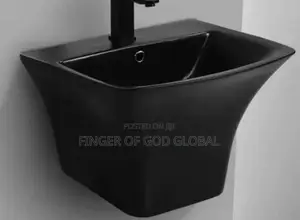 Black Wall-Mounted Bathroom Wash Basin