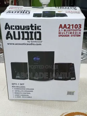 Acoustic Audio Aa2103 2.1 Bluetooth Multimedia Speaker System Goldwood