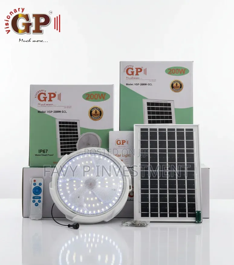 GP Visionary 200W Solar Ceiling Light (Model: VGP-200W-SCL)