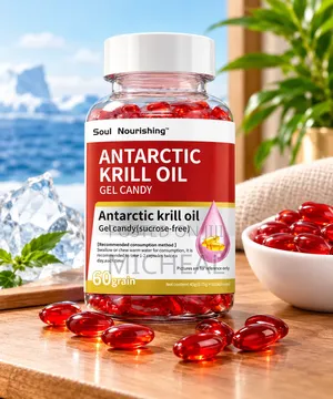 Antarctic Krill Oil Gel Candy – Premium Omega-3 EPA & DHA 60 Capsules