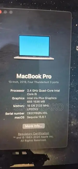 Laptop Apple MacBook Pro 2019 16GB Intel Core i7 SSD 512GB