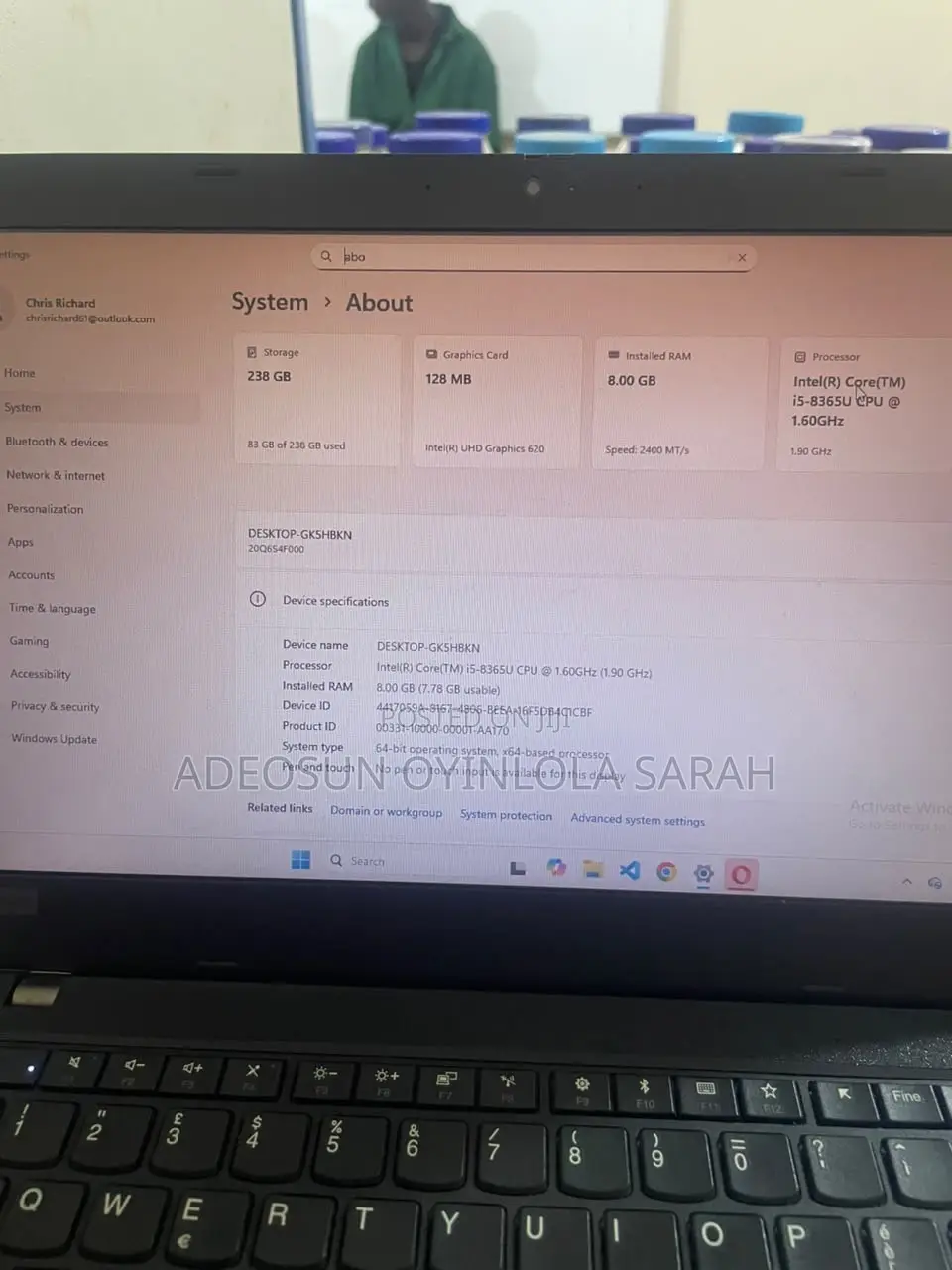 Laptop Lenovo ThinkPad L490 8GB Intel Core i5 SSD 256GB