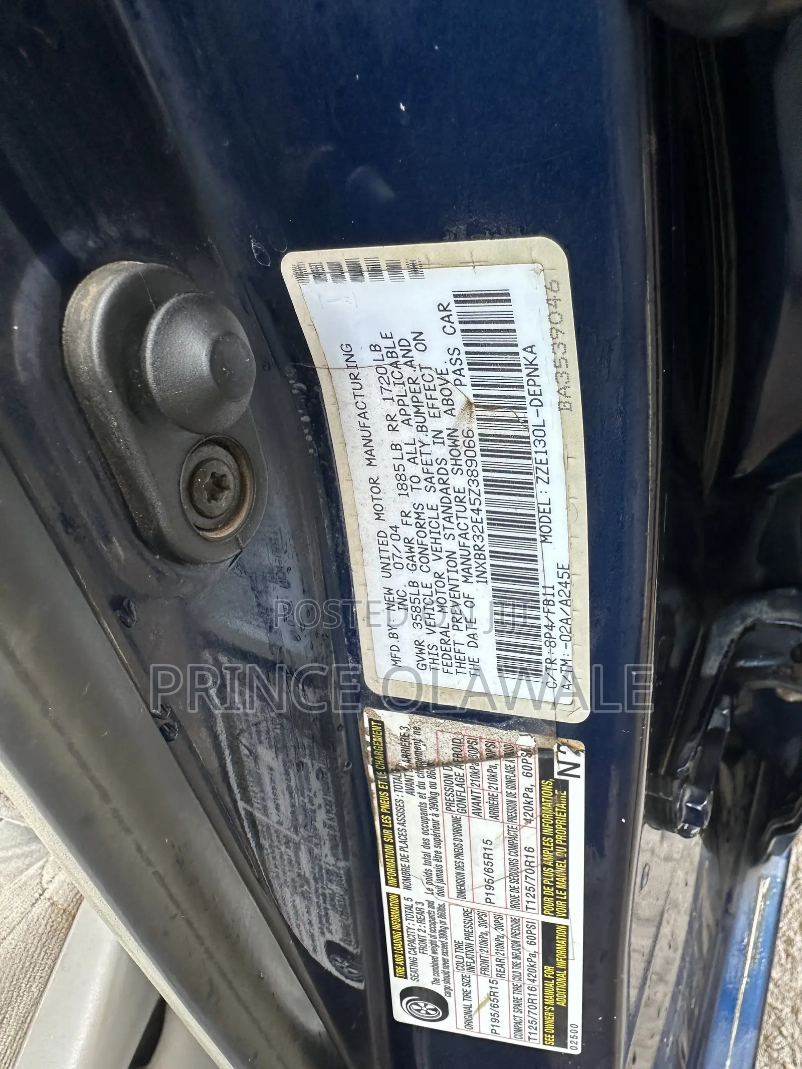 Toyota Corolla 2005 Blue