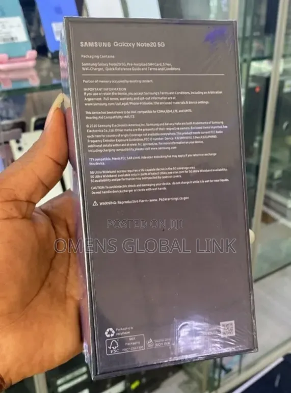 New Samsung Galaxy Note 20 256 GB Black