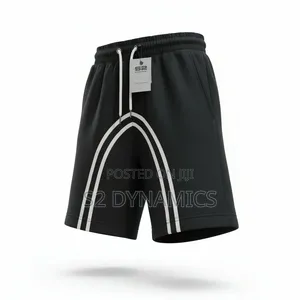 Black Short With Touch of White Stripes