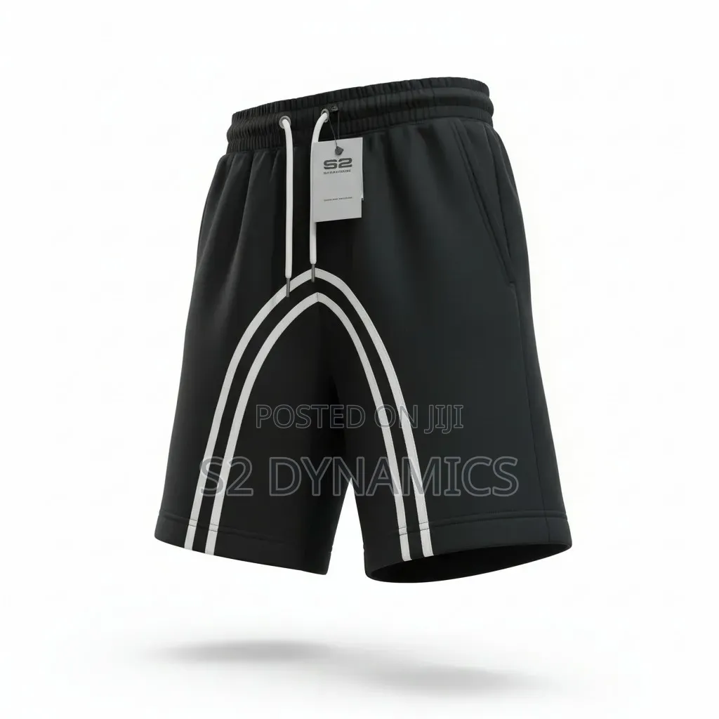 Black Short With Touch of White Stripes