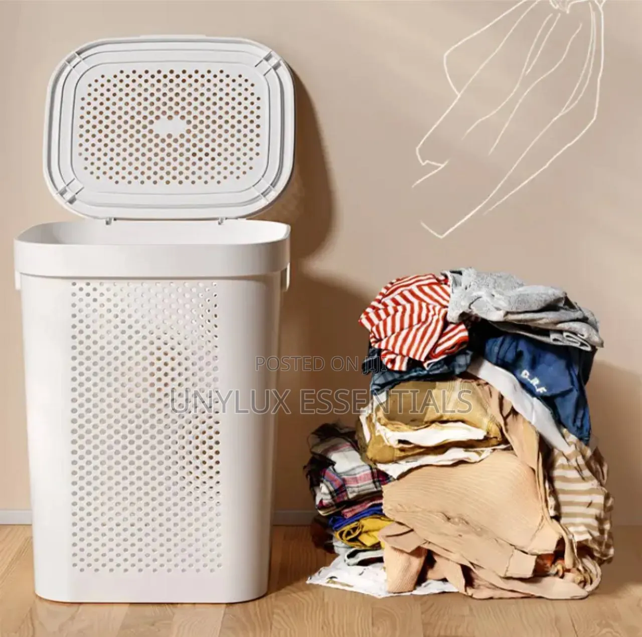 Large Capacity Laundry Basket With Lid Storage,