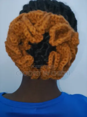 2Pcs Brown / Nude Crochet Scrunchies - Handmade Thick Scrunchie