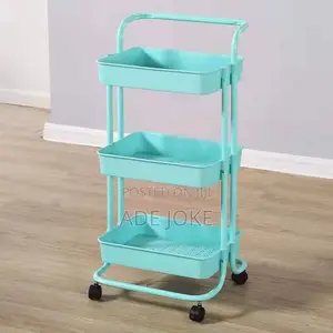 3-Tier Rolling Trolley Cart Storage Organizer With Wheels