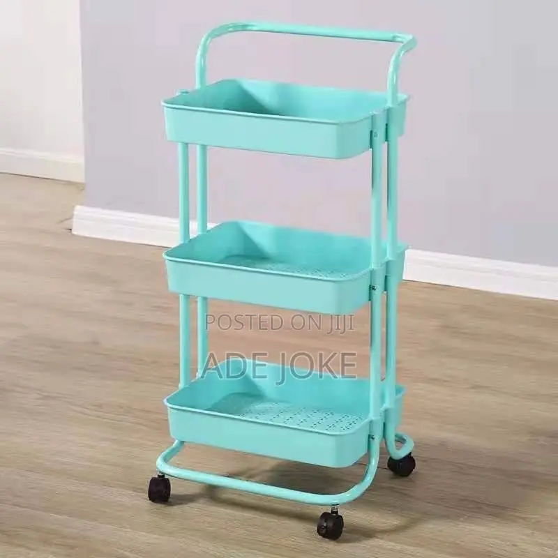 3-Tier Rolling Trolley Cart Storage Organizer With Wheels