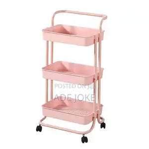 3-Tier Rolling Trolley Cart Storage Organizer With Wheels