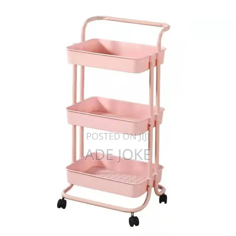 3-Tier Rolling Trolley Cart Storage Organizer With Wheels
