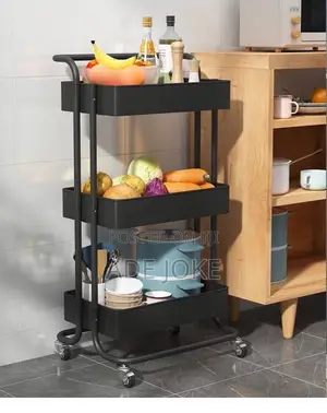 3-Tier Rolling Trolley Cart Storage Organizer With Wheels