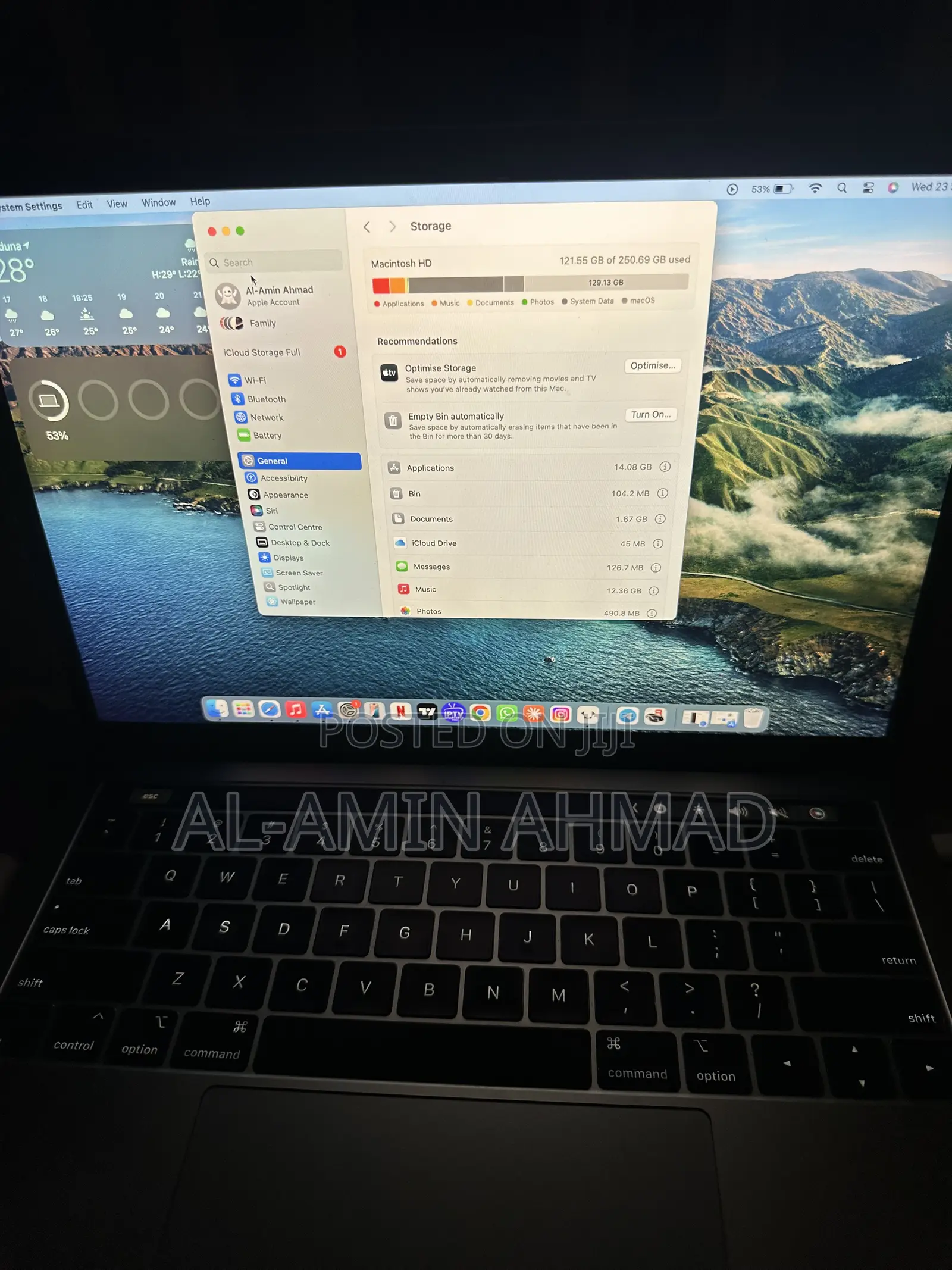 Laptop Apple MacBook Pro 2019 8GB Intel Core i5 SSD 256GB