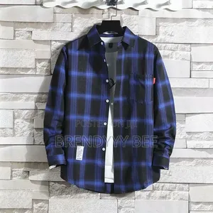 Brand New Blue Plaid Shirt for Men