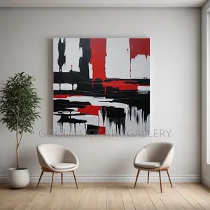Abstract Art With Red and Black Texture