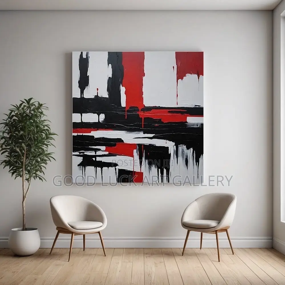 Abstract Art With Red and Black Texture
