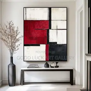Abstract Art With Red and Black Texture