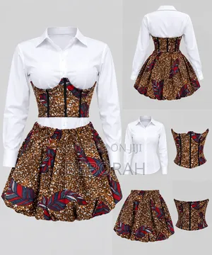 Ankara Balloon Skirt and Under Bust Corset