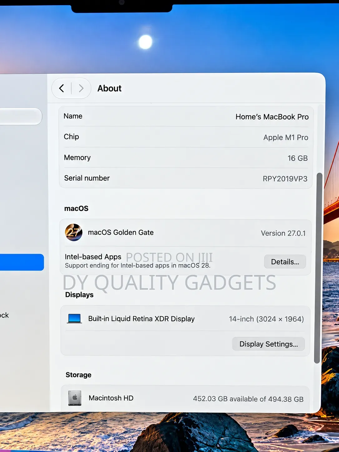 Laptop Apple MacBook Pro 2021 M1 16GB Apple M1 Pro SSD 512GB