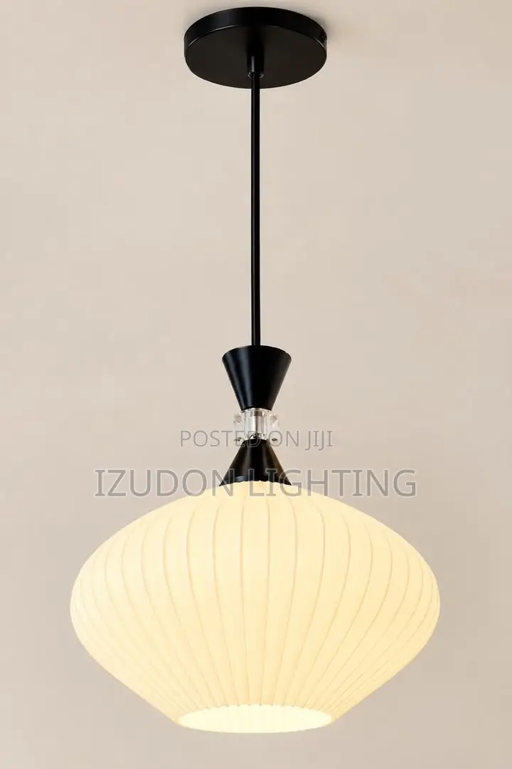 Exotic Modern Ribbed Glass Pendant Ceiling Light