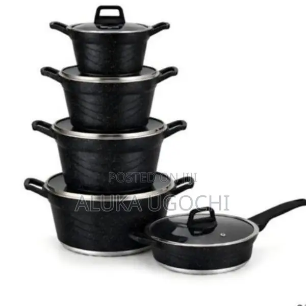 BROCOOK 10 PCS Die-Cast Non-Stick Granite Cookware Set 20-32cm