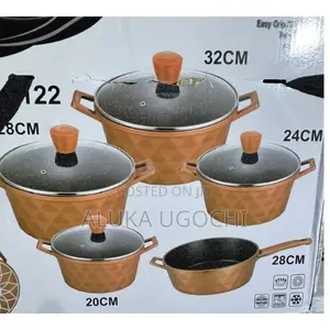 Home Kitchen Cookware 10 Sets - Basic Stainless Steel Pots, - Orange