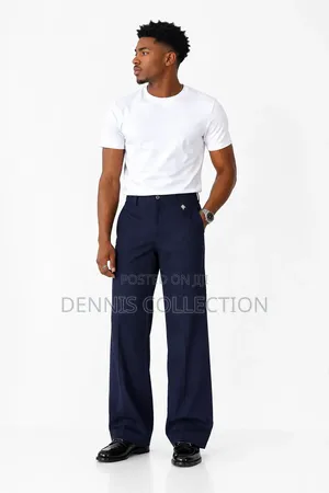Men's Dark Blue Chinos Trousers – Classic Fit