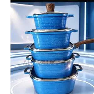 BROCOOK 10pcs PFAS-Free Granite Non-Stick Cookware Set With Lids