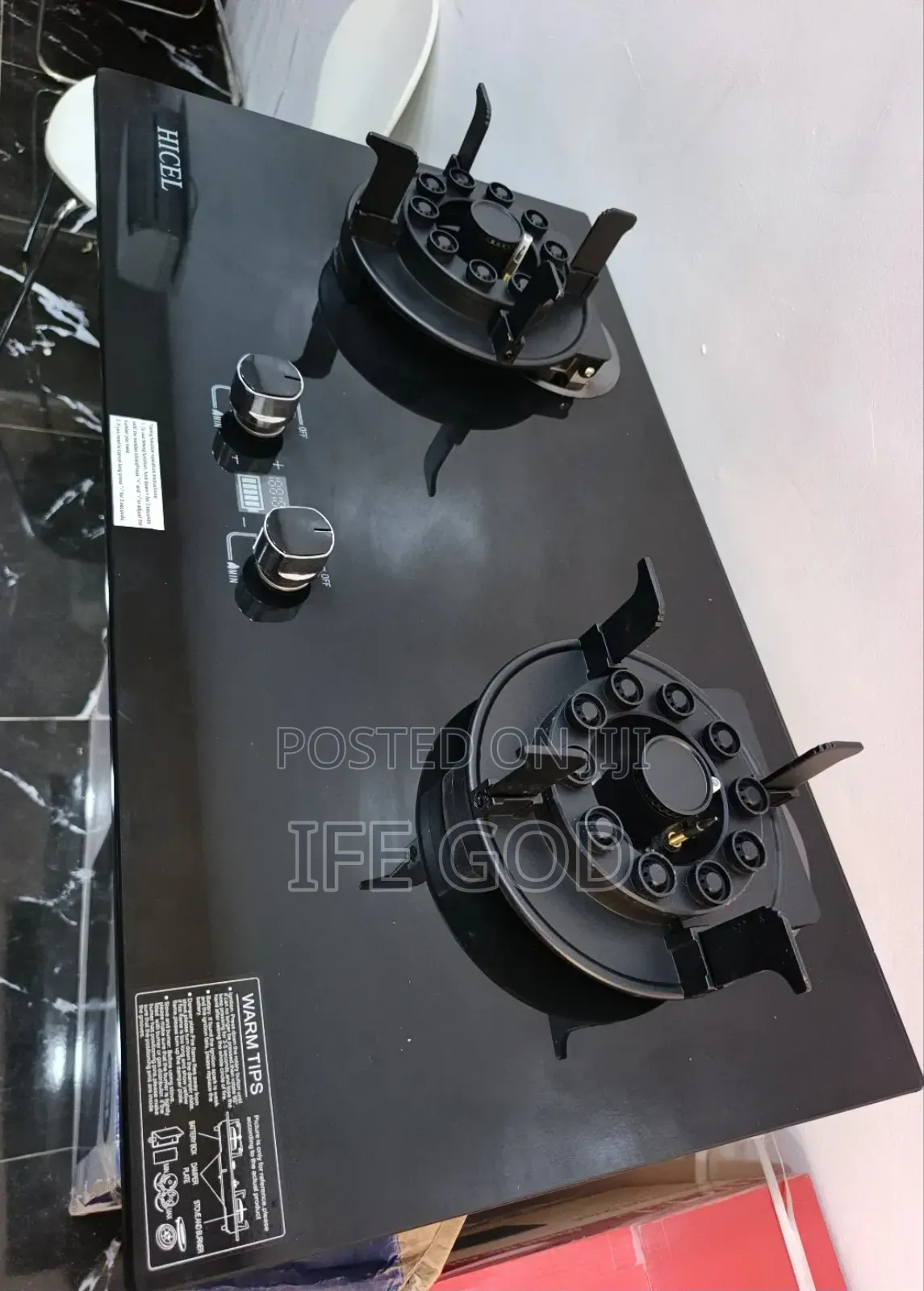 Original HICEL ITALY Design (VIP) Flips Up With Timer 2 Gas HOB