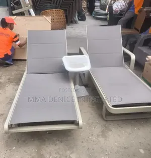 Set of 2 Outdoor Sun Lounger Chairs With Adjustable Backrests