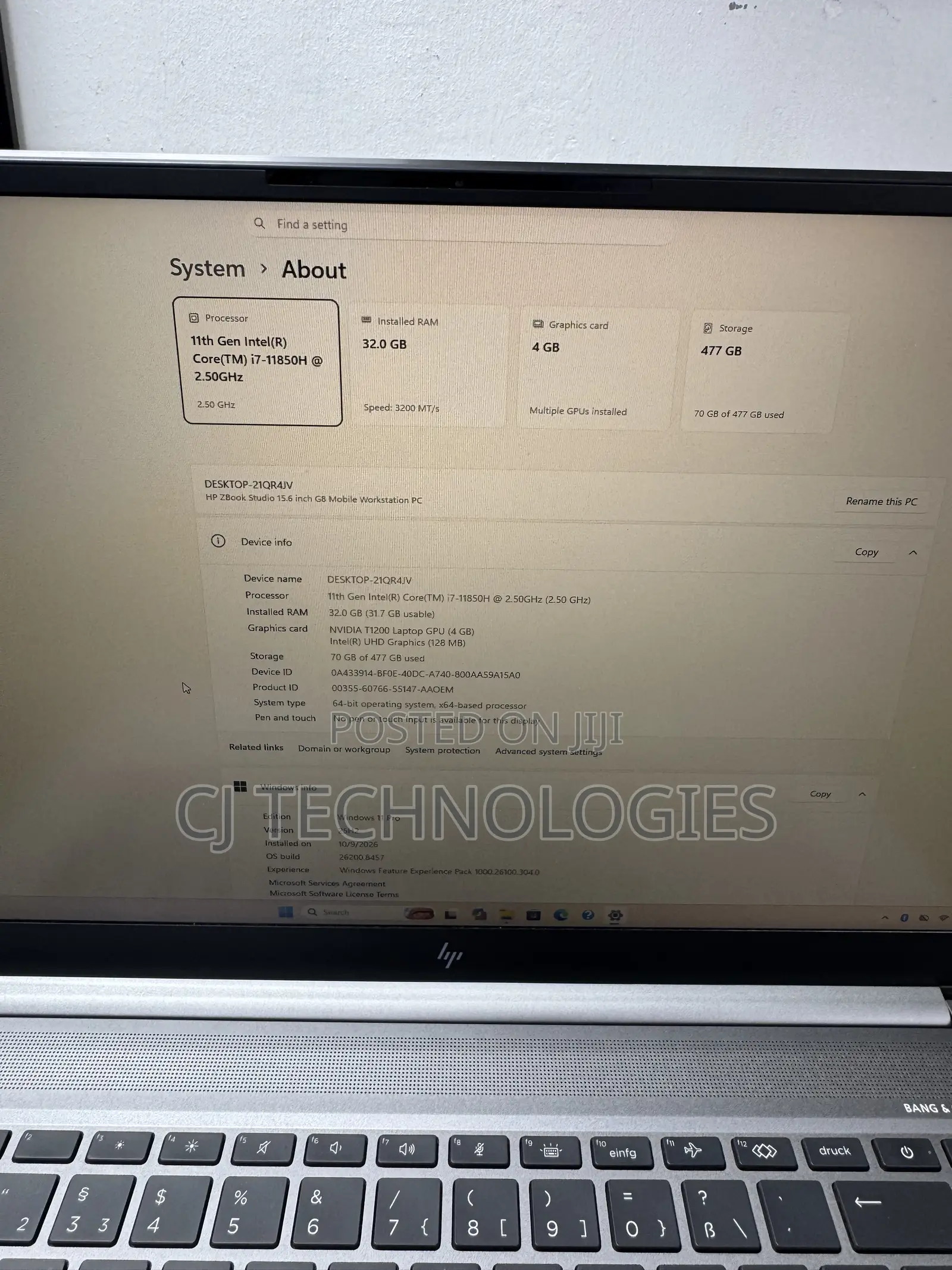 Laptop HP ZBook Studio G8 32GB Intel Core i7 SSD 512GB