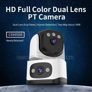 Dual-Lens Indoor WiFi Security Camera With Night Vision