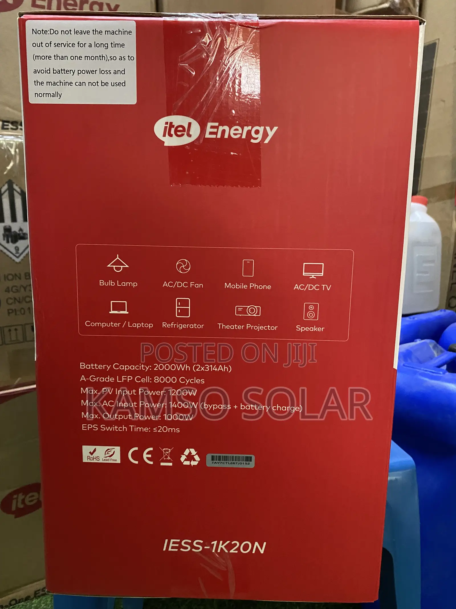 Itel 2kwh 1000W Solar Power Tank