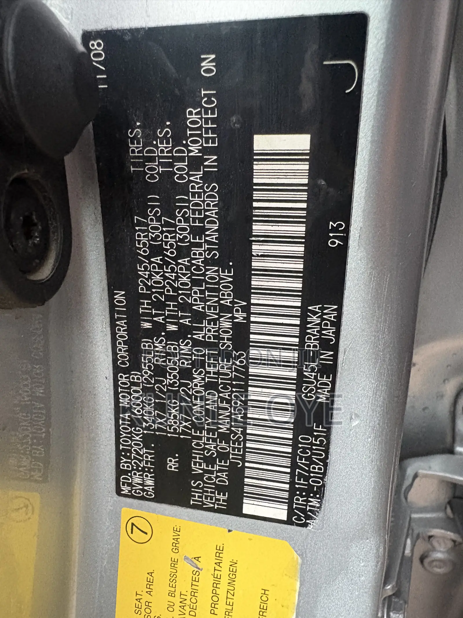 Toyota Highlander V6 2009 Silver